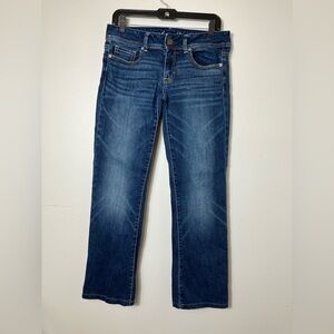 American Eagle Original‎ Boot Jeans Womens 6 Low Rise Long Flare Stretch Denim